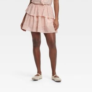 Universal Thread Light Pink Layered Mini Skirt